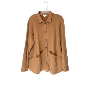 J. Jill Jacket‎ Brown Lightweight Basic Casual Everyday Utility Rustic Large
